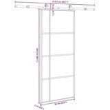 vidaXL Drsna vrata z opremo 90x205 cm ESG steklo in aluminij | Shoptok.si