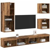 TV zidne jedinice s LED-om 5 pcs Staro drvo Konstruirano drvo | shoptok.hr
