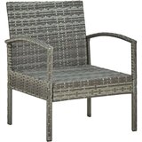  Vrtni stol z blazino poli ratan siv, (20659874) | Shoptok.si