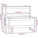 vidaXL Visoka greda bela 84,5x84x75 cm trdna borovina | Shoptok.si