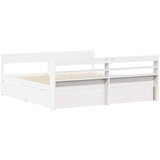 vidaXL Posteljni okvir brez vzmetnice bel 200x200 cm trdna borovina | Shoptok.si
