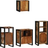 vidaXL Set namještaja za kupaonicu 4 pcs Čvrsto reciklirano drvo | shoptok.hr