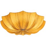 QAZQA Dizajnerska stropna svetilka zlata svila 52 cm 3-svetlobna - Plu | Shoptok.si