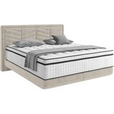 CARRYHOME postelja boxspring 160 cm x 200 cm , tekstil svetlo siva | Shoptok.si