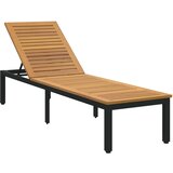 vidaXL Ležaljka na suncu crna 200x55x35 cm masivno bagremovo drvo | shoptok.hr