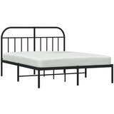 vidaXL Kovinski posteljni okvir z vzglavjem črn 135x190 cm | Shoptok.si