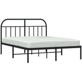 vidaXL Metalni okvir za krevet s uzglavljem crni 135x190 cm | shoptok.hr