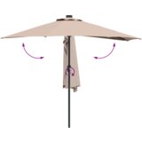 vidaXL Vrtni dežnik Taupe 294 x 150 x 224 cm blago | Shoptok.si