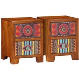  Noćni ormarić 2 kom 35x35x45 cm Puno drvo bagrem | shoptok.hr