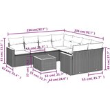  9-dijelni set vrtnih sofa od poliratana s jastucima sivi | shoptok.hr