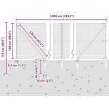 vidaXL Set metalnih stupova ograde Set od 2 Siva Metal 10 x 1 m Čvrsto Cijene