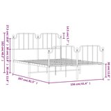 Metalni okvir kreveta uzglavlje i podnožje bijeli 150 x 200 cm | shoptok.hr