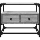 TV ormarić sa staklenom površinom boja hrasta 60x35x51 cm drvo | shoptok.hr