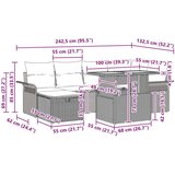 vidaXL 7-delni vrtni sofa set z blazinami Bež Poli ratan Cene