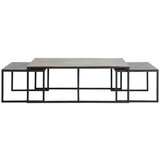 Light & Living Črne/bronaste kovinske mizice v kompletu 3 ks 50x120 cm Kumalu – | Shoptok.si