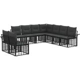  Set vanjskih sofa 9 pcs Crna i tamno siva Poliester | shoptok.hr