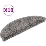  Prostirke za stepenice 10 kom 56x17x3 cm sive poluokrugle | shoptok.hr
