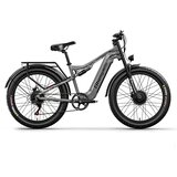 Shengmilo S600-Gray Soft Tail Električno kolo 2*1000 W Dvojni motorji, največja hitrost 45+KM/H, baterija 48V17.5AH840WH, 26-palčna debela pnevmatika, (21968687) u