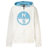 North Sails dječja bijela majica s kapuljačom na patentni zatvarač | shoptok.hr