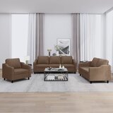  3-dijelni set sofa s jastucima smeđi od tkanine | shoptok.hr
