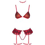 Cottelli karo spodnjeperilo s pasom za nogavice (rdeče karo) | Shoptok.si