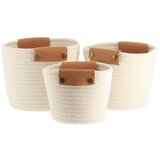 Tendance SET KOŠARICA S RUČKAMA 3/1, PAMUK/IMITACIJA KOŽE, BIJELE Cijene