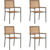  Vanjske Stolice 4 pcs Siva smeđa | shoptok.hr