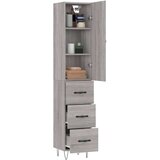 vidaXL Visoka komoda siva sonome 34 5x34x180 cm od konstruiranog drva | shoptok.hr