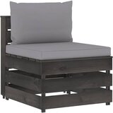  Modularna srednja sofa s jastucima od sivo impregniranog drva Siva | shoptok.hr