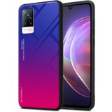 Cadorabo Ohišje, združljiv z vivo v vijolični - rdeči - dvobarvni zaščitni pokrov iz silikona TPU in hrbta iz kaljenega stekla, (20602813) | Shoptok.si