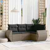  4-dijelni set vrtnih sofa od poliratana s jastucima sivi | shoptok.hr