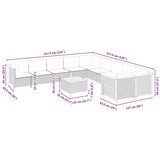 vidaXL 11-dijelni set vrtnih sofa od poliratana s jastucima bež | shoptok.hr