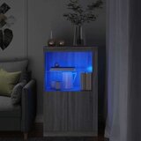 vidaXL Stranska omarica z LED lučkami siva sonoma inženirski les | Shoptok.si