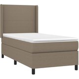  box spring s madracem LED smeđesivi 90x200 cm tkanina | shoptok.hr