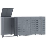  Spremište za 4 kanta za otpad sivo 276x79x117 cm čelično | shoptok.hr