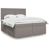  Krevet s oprugama i madracem smeđesivi 200x200 cm od tkanine | shoptok.hr