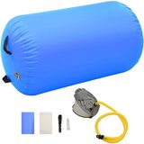 vidaXL Gimnastički valjak na napuhavanje s crpkom 100x60 cm PVC plavi | shoptok.hr