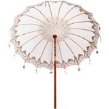 vidaXL senčnik drugo krem x 250 cm bombaž in trda les | Shoptok.si