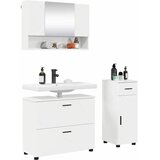  Set namještaja za kupaonicu s ladicama 3 pcs Visoki sjaj bijela | shoptok.hr