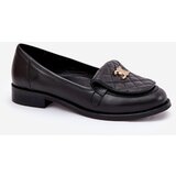 Laura Messi Leather Moccasins With Gold Decoration Black 2927 | Shoptok.si