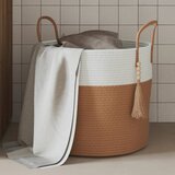 vidaXL Košara za pohranu smeđe-bijela Ø 43 x 35 cm pamučna Cijene