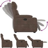  Naslonjač na podizanje smeđi od mikrovlakana | shoptok.hr