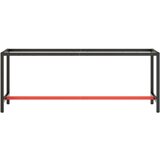  Za radni stol mat crni i mat crveni 210x50x79 cm metalni | shoptok.hr