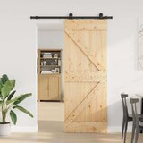 vidaXL Drsna vrata s kompletom vodil 80x210 cm trdna borovina | Shoptok.si