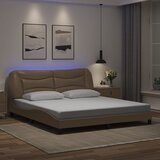 Furnova Posteljni okvir z LED lučkami kapučino 180x200 cm umetno usnje, (21937355) Cene
