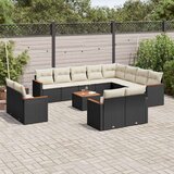vidaXL 13-dijelni set vrtnih sofa s jastucima poliratan crni | shoptok.hr