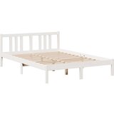 vidaXL Krevet s regalom z knjige bez madraca bijeli 140x200cm borovina | shoptok.hr