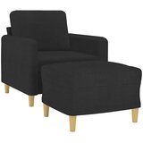  Fotelja s tabureom crna 60 cm od tkanine | shoptok.hr