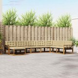  Set vanjskih sofa 8 kom. Prirodna i bež Čvrsto drvo akacije | shoptok.hr
