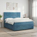  Boxspring krevet s madracem Plava 180 x 200 cm Baršun Cijene